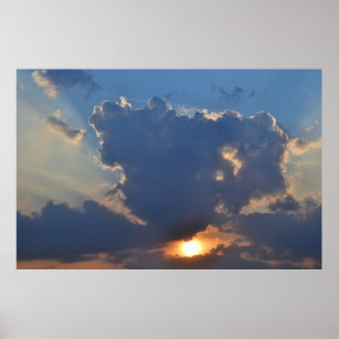 Sunset with Teacup Cloud Formation by STaylor Poster