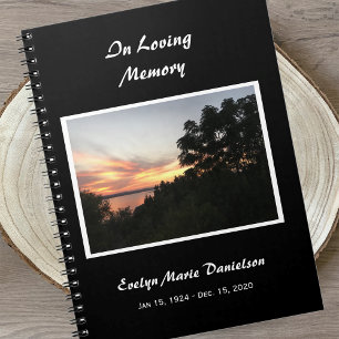 Sunset With Tree Memorial or Funeral Guest Book