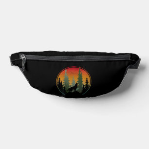 Sunset Wolf Nature Scenery Fanny Pack