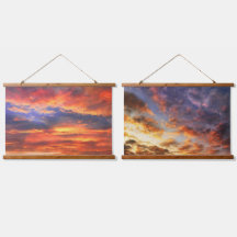 Sunset Wood Topped Wall Tapestry