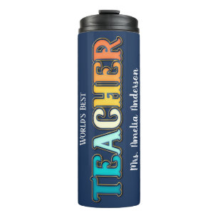 Sunset World's Best Teacher Appreciation Gift Thermal Tumbler