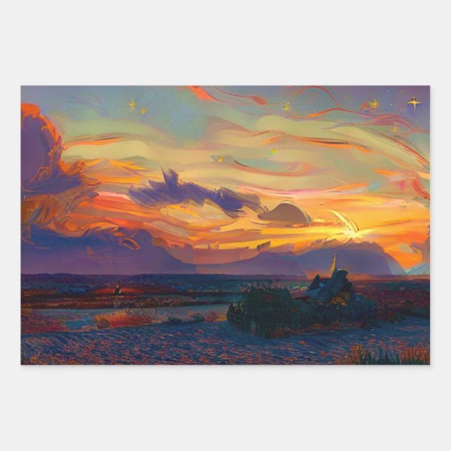 SUNSET WRAPPING PAPER SHEET (Front)