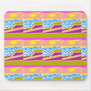 Sunset Yacht Waves Mouse Pad