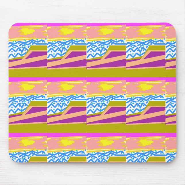 Sunset Yacht Waves  Mouse Pad (Front)