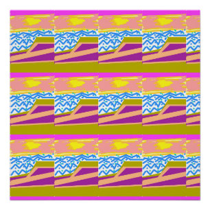 Sunset Yacht Waves Poster