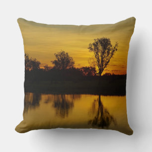 Sunset, Yellow Water Billabong Throw Pillow