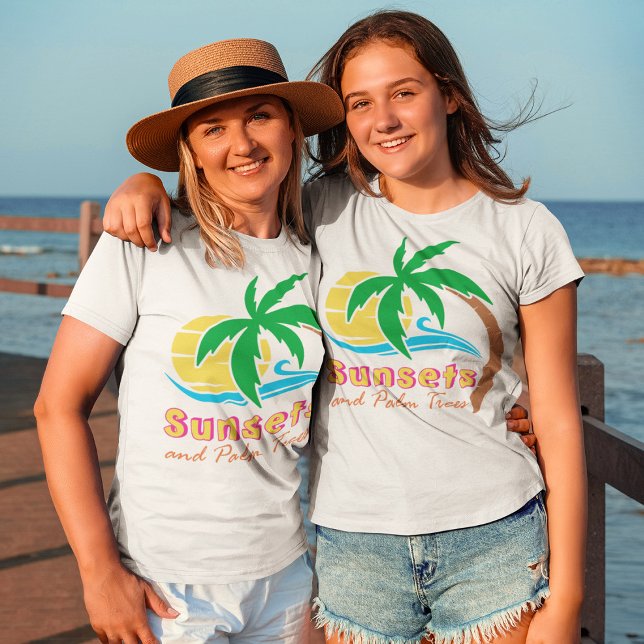 Sunsets And Palm Trees Summer Season T-Shirt (Creator Uploaded)