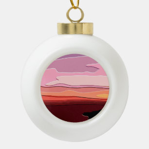 SUNSETS CERAMIC BALL CHRISTMAS ORNAMENT