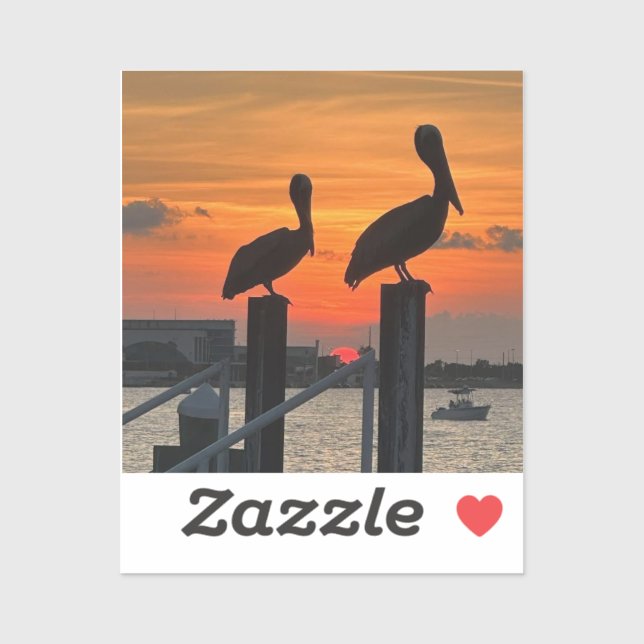 Sunsets & Pelicans on vinyl stickers (Sheet)