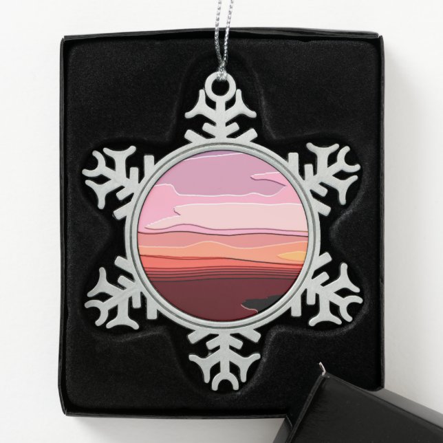 SUNSETS SNOWFLAKE PEWTER CHRISTMAS ORNAMENT (Box)