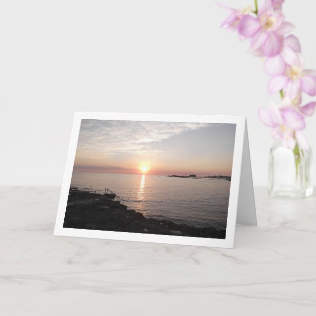 Sunsetting in Paphos, Cyprus Card (Orchid)