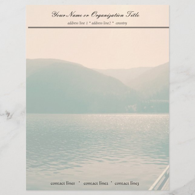 Sunsetting landscape photography of lake, sky... letterhead (Front)