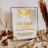 Sunshine 1st Birthday Time Capsule Sign