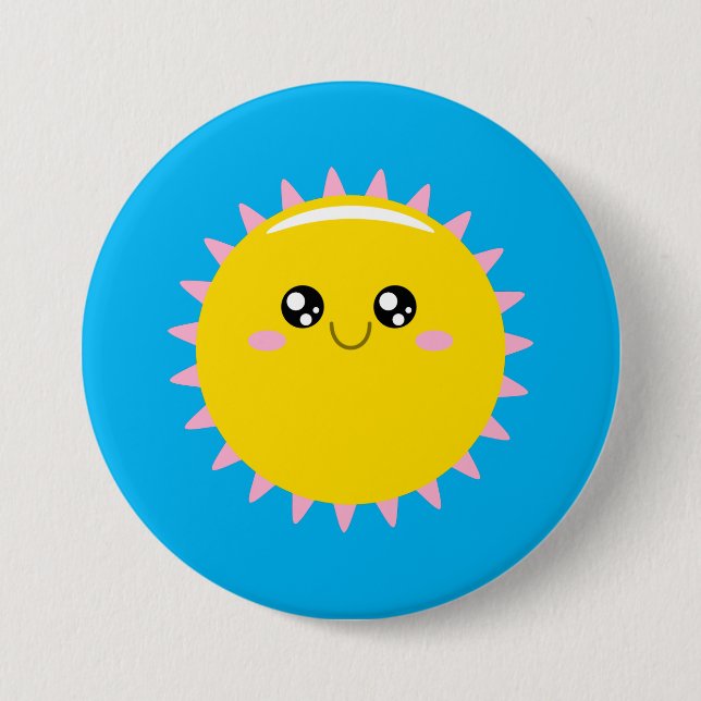Sunshine 3 Inch Round Button (Front)
