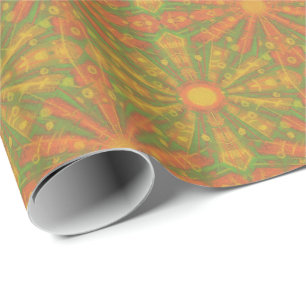 "Sunshine" abstract pattern in orange and yelllow Wrapping Paper