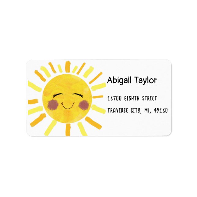 Sunshine Address Label (Front)