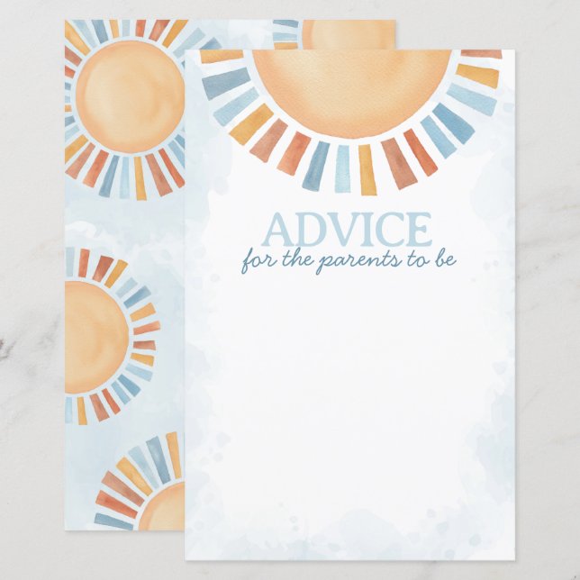 Sunshine Advice Baby Shower Activity (Front/Back)
