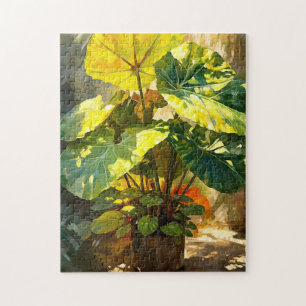 Sunshine Alocasia Plant Jigsaw Puzzle