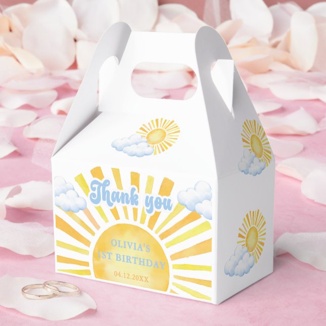 Sunshine and Clouds Birthday Party Favor Box (Wedding)