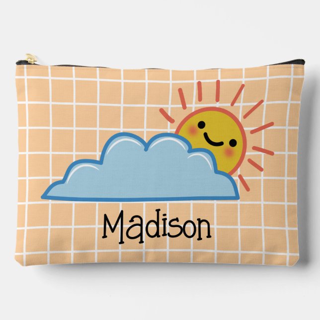 Sunshine And Clouds Personalized Accessory Pouch (Front)