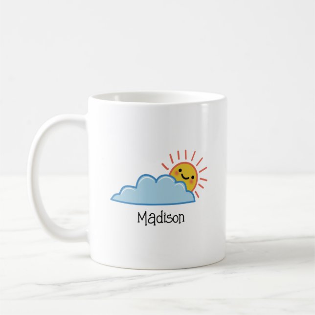 Sunshine And Clouds Personalized Coffee Mug (Left)