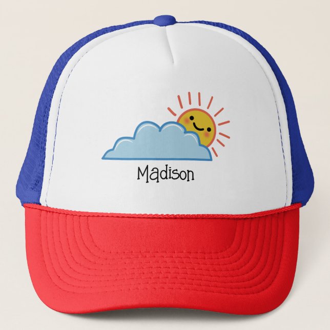 Sunshine And Clouds Personalized Trucker Hat (Front)