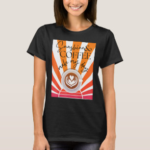 Sunshine and Coffee Summer Loving Casual Graphic D T-Shirt