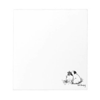 Sunshine and Flowers Pug Notepad
