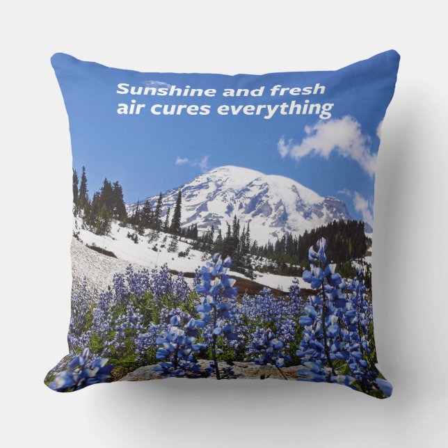 Sunshine and Fresh Air Throw Pillow (Front)