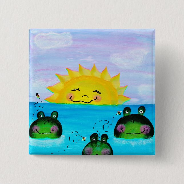 SUNSHINE and Frogs Button (Front)