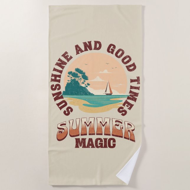 Sunshine and good times - summer magic beach towel (Front)