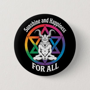 Sunshine And Happiness For All Satan LGBTQ Pride 2 Inch Round Button