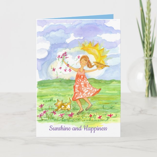Sunshine and Happiness Thinking of You Card (Front)