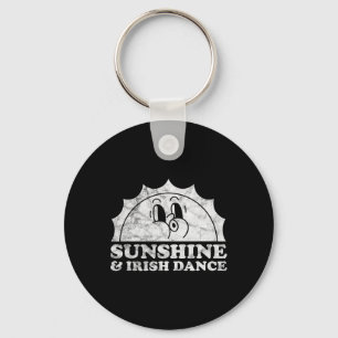Sunshine And Irish Dance Retro Vintage Sun Irish D Keychain