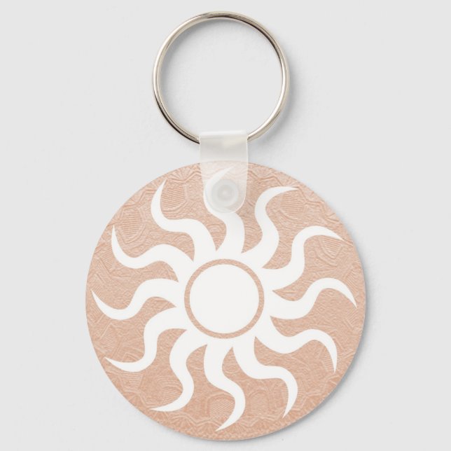 SUNSHINE and Jewels on Golden Embossed Foil Keychain (Front)