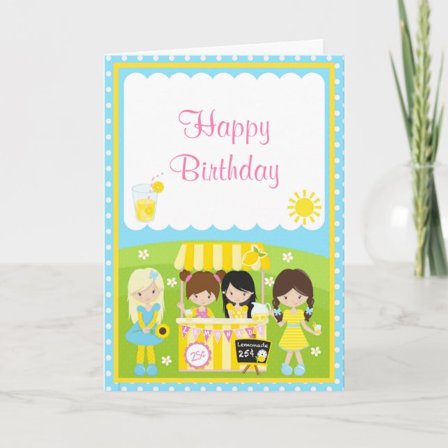Sunshine and Lemonade Birthday  Card (Front)