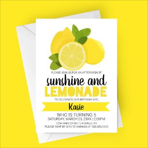 Sunshine and Lemonade Birthday Invitation