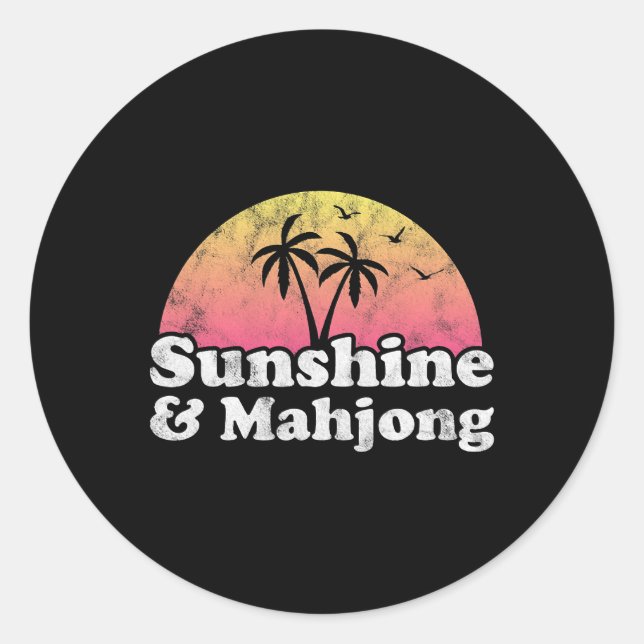Sunshine and Mahjong Classic Round Sticker (Front)