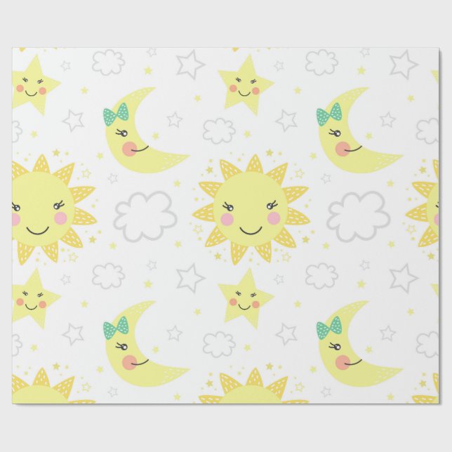 sunshine and moon gift paper (Flat)