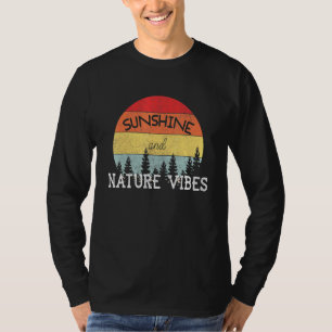 Sunshine And Nature Vibes Retro Sunset Nature Fore T-Shirt