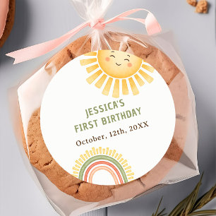 Sunshine And Rainbow Birthday Party Sticker