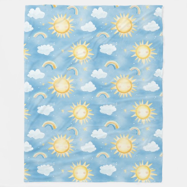 Sunshine and Rainbows Fleece Blanket (Front)