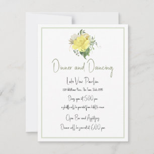 Sunshine and Roses Yellow Wedding Details Invitation