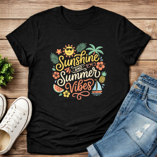 Sunshine and Summer Vibes Cute Tropical Beach T-Shirt
