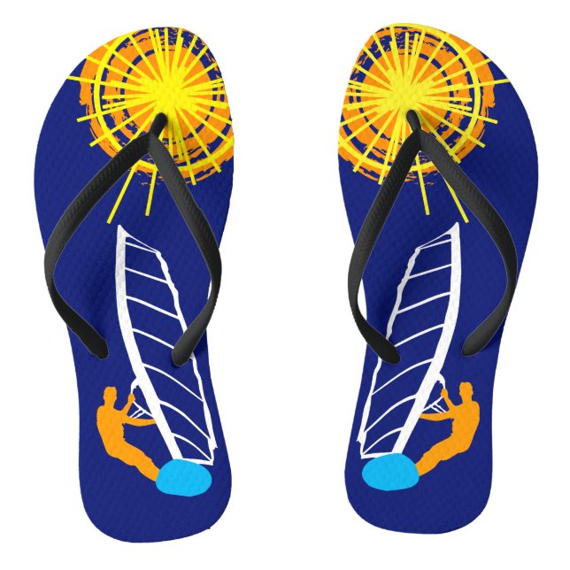 Sunshine and surfing one-of-a-kind flip flops (Footbed)