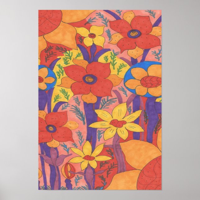Sunshine and Wildflowers Art Poster Print (Front)