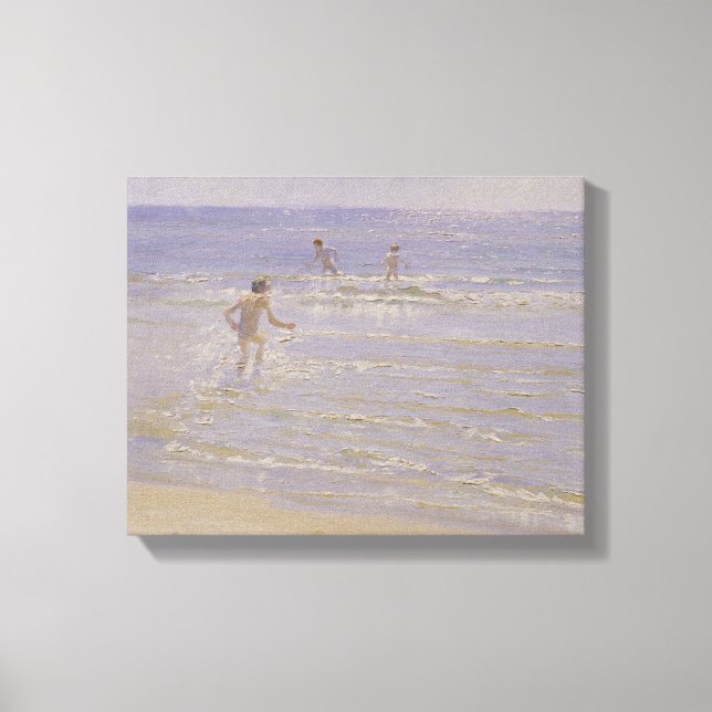 Sunshine at Skagen: Boys Swimming, 1892 Canvas Print (Front)