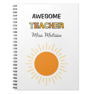 Sunshine Awesome Teacher Gift Best Teacher  Notebook