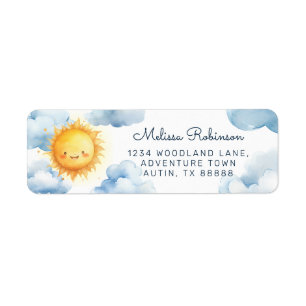 Sunshine Baby Boy Shower Return Address
