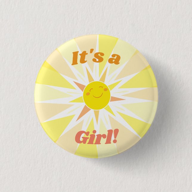 Sunshine Baby Shower 1 Inch Round Button (Front)